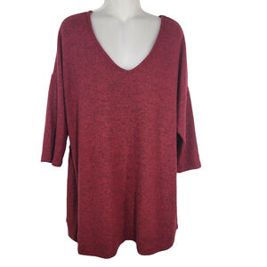 Torrid Women Tee 2 Relaxed Fit Super Soft Plush V-Neck Drop Shoulder Long Sleeve